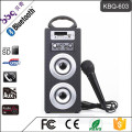 BBQ KBQ-603 Audio Musik Mini Portable Holz 10W Karaoke Bluetooth Lautsprecher vs 2 Mikrofone &amp; TF / USB / FM Radio